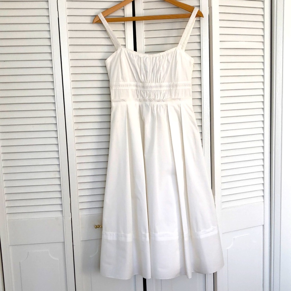 NWOT ZARA SLVLSS SUMMER DRESS, WHITE SZ L, FITS LIKE US 8